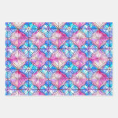 Elegant Iridescent Pink Faux Glas in lood Patroon Inpakpapier Vel (Voorkant 2)