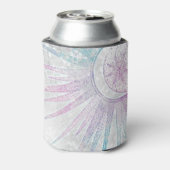 Elegant Iridescent Sun Moon Mandala Silver Design Blikjeskoeler (Blikje Achterkant)