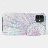 Elegant Iridescent Sun Moon Mandala Silver Design Case-Mate iPhone Case (Achterkant (horizontaal))