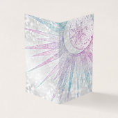 Elegant Iridescent Sun Moon Mandala Silver Design Visitekaartjes (Buitenkant)