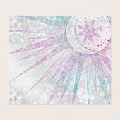 Elegant Iridescent Sun Moon Mandala Silver Design Visitekaartjes (Binnenkant ongevouwen)