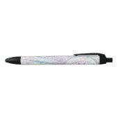 Elegant Iridescent Sun Moon Mandala Silver Design Zwarte Inkt Pen (Bovenkant)