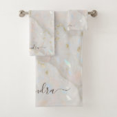 Élégant Iridescente Opal Gemstone Marble Chic (En situation)