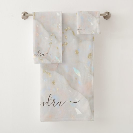 Élégant Iridescente Opal Gemstone Marble Chic (En situation)