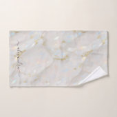 Élégant Iridescente Opal Gemstone Marble Chic (Serviette à main)