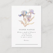 Elegant Iris Baby shower Luier Raffle Informatiekaartje (Voorkant)