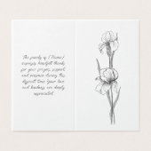 Elegant Iris begrafenis orde van dienst programma (Buitenkant ongevouwen)