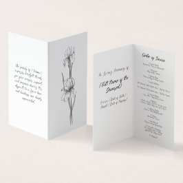 Elegant Iris begrafenis orde van dienst programma