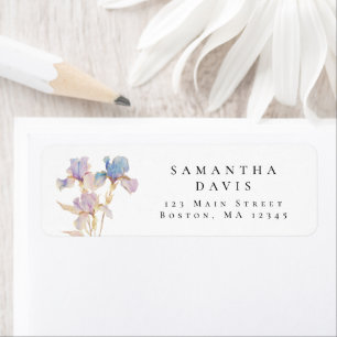 Elegant Iris Bloem Retouradres Etiket