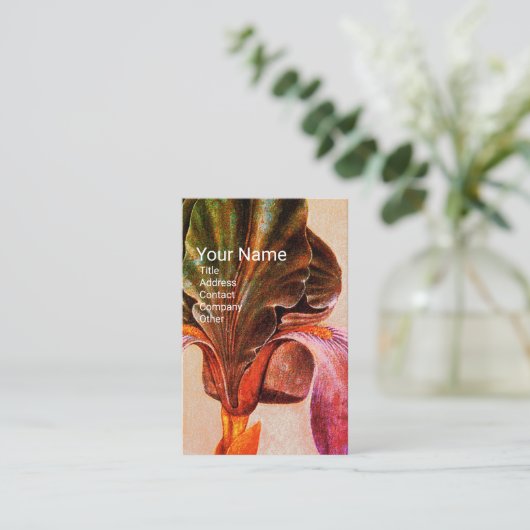 ELEGANT IRIS-monogram Visitekaartje (Staand voorkant)