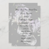 Elegant Iris Pair Floral Wedding Invitation Kaart (Voorkant / Achterkant)