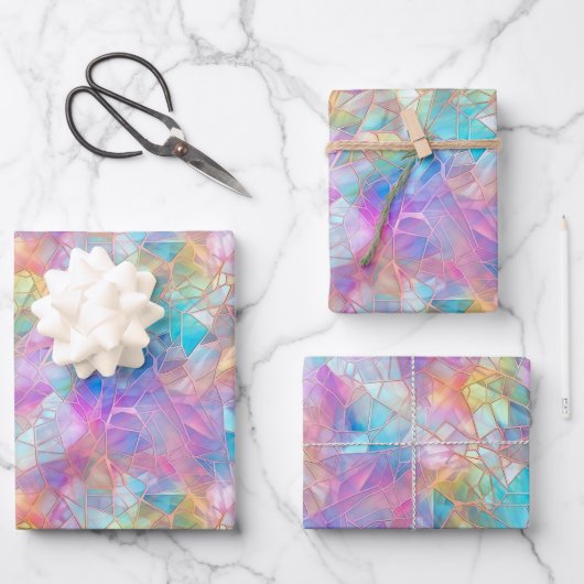 Elegant iriserend Glas in lood: lichtgevend Inpakpapier Vel (Voorkant)