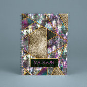 Elegant iriserend meisjesachtig geometrisch schets notitieboek