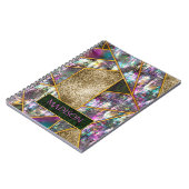 Elegant iriserend meisjesachtig geometrisch schets notitieboek (Linkerzijde)
