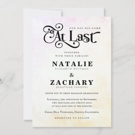 Elegant is op onze dag getrouwd kaart (Voorkant)