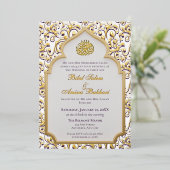 Elegant Islamic Arch Wedding  Folie Uitnodiging (Staand Voorkant)