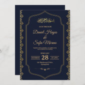 Elegant Islamic Muslim Wedding Invitation (Devant / Derrière)
