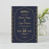 Elegant Islamic Muslim Wedding Invitation Kaart (Staand voorkant)