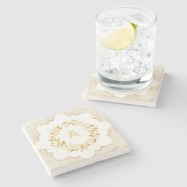 Elegant Islamitisch ornament met bloemenmotief lij Stenen Onderzetter