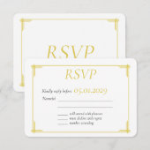 Elegant Island Citrus Yellow Green Wedding RSVP (Devant / Derrière)