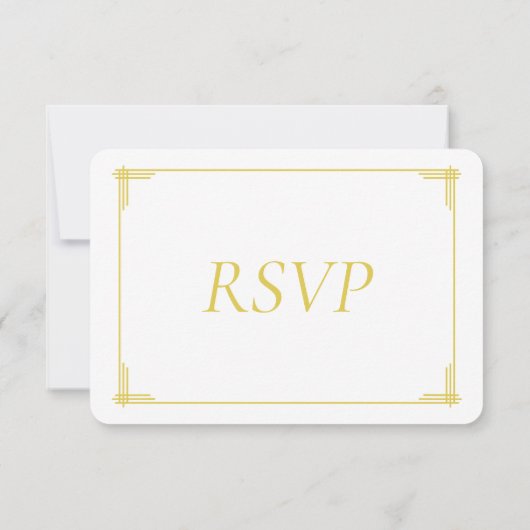 Elegant Island Citrus Yellow Green Wedding RSVP (Dos)