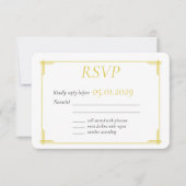 Elegant Island Citrus Yellow Green Wedding RSVP (Devant)