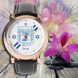 Elegant Israel Watch, Hebreeuwse wijzerplaat, Isra Horloge