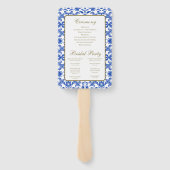 Elegant Italiaans Blauw Hand Fan Programma Handwaaier (Achterkant)