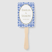 Elegant Italiaans Blauw Hand Fan Programma Handwaaier (Voorkant)