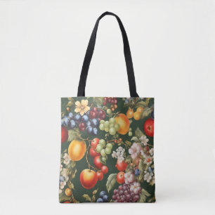 Elegant Italiaans design met bloemen en fruit Draagtas