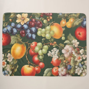 Elegant Italiaans design met bloemen en fruit Sherpa Deken