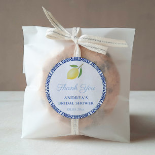 Elegant Italiaans esthetisch blauw Vrijgezellenfee Ronde Sticker