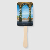 Elegant Italiaanse Arches Lake Como Wedding Handwaaier (Voorkant)