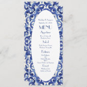 Elégant Italie bleu La Dolce Vita Plat Menu (Devant / Derrière)