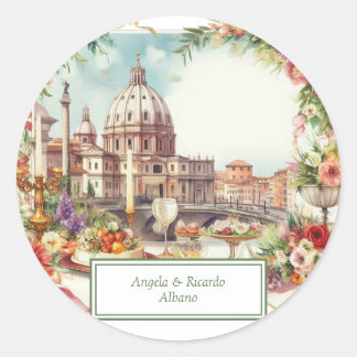 Elegant Italië, uitnodiging voor diner in Florence Ronde Sticker