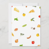 Élégant Italien Anniversaire Pizza Invitation Mini (Dos)