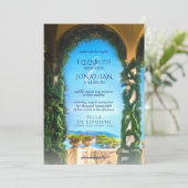 Elegant Italy Villa Arch Destination Wedding Kaart (Staand voorkant)