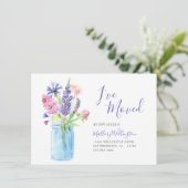 Elegant Ive Moved Waterverf Floral Moving Aankondiging (Staand voorkant)