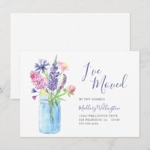 Elegant Ive Moved Waterverf Floral Moving Aankondiging
