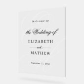 Elégant ivoire blanc Monogramme Mariage Bienvenue (Angle)
