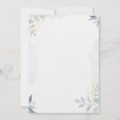 Élégant ivoire et Faire-part de mariage floral ble (Dos)