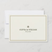 Elégant ivoire et mariage or RSVP Enclôture Card (Devant)