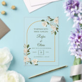 Elégant ivoire Floral Arch Mariage Invitation (Insitu (Mariage))