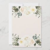 Élégant ivoire Floral Cross Baptism Invitation (Dos)