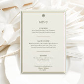 Elégant ivoire & or 5x7 Mariage Accueil Menu