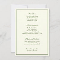 Elégant ivoire vert mariage accueil invitation