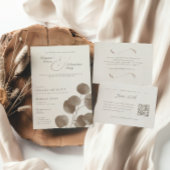 Elegant Ivoor & Ash Herfst Botanische bruiloft Kaart