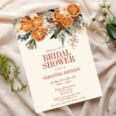 Elegant ivoor citrus bloemig Vrijgezellenfeest Kaart