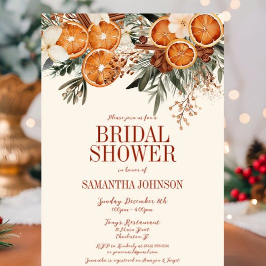 Elegant ivoor citrus bloemig Vrijgezellenfeest Kaart