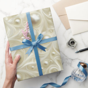 Elegant Ivoor Crème Parel Wervelend Abstract Patro Cadeaupapier